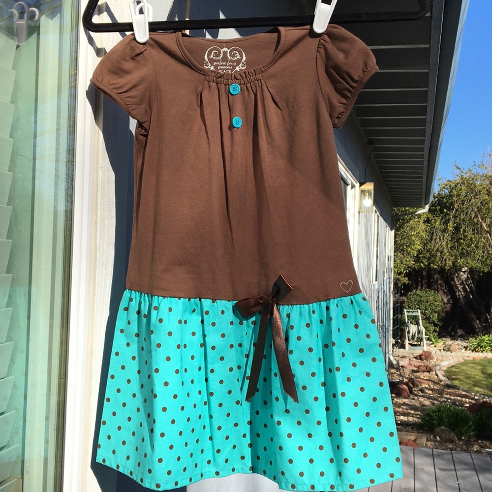 Children’s Place Brown Polka Dot Bow Dress